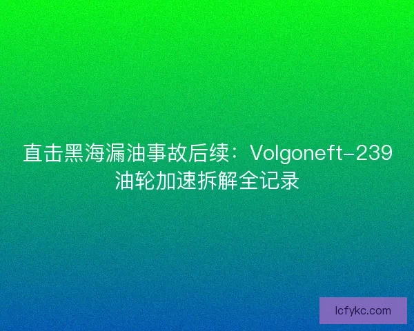 直击黑海漏油事故后续：Volgoneft-239油轮加速拆解全记录