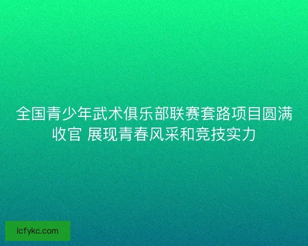 全国青少年武术俱乐部联赛套路项目圆满收官 展现青春风采和竞技实力 全国青少年武术俱乐部联赛套路项目圆满收官 展现青春风采和竞技实力